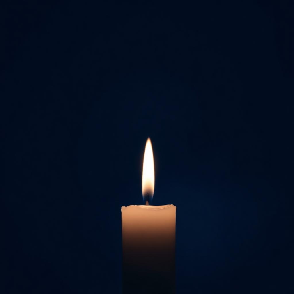 A single candle glowing in memory of Noah